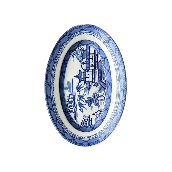 Ashworth Brothers Hanley England Transferware Ironstone Blue Platter9 1/2 In. - Picture 2 of 4